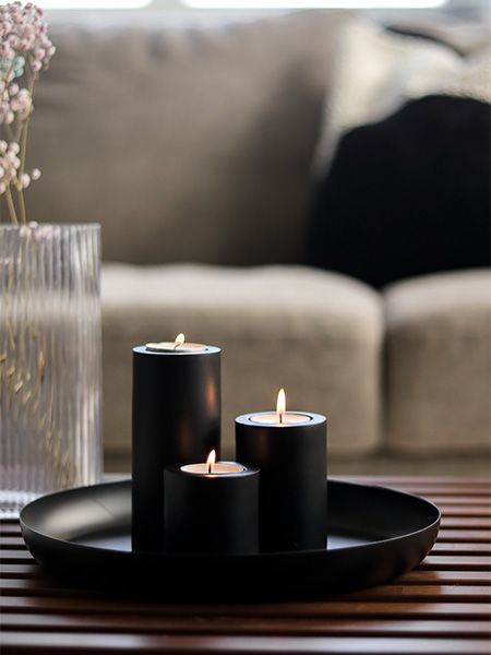 Hovedbilde SORT PIPELINE TELYSHOLDER H5CM 