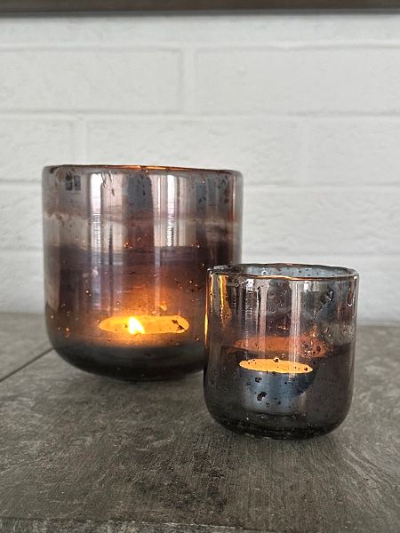 Hovedbilde TIMO LYSGLASS 13x12CM CM BLÅTT GLASS